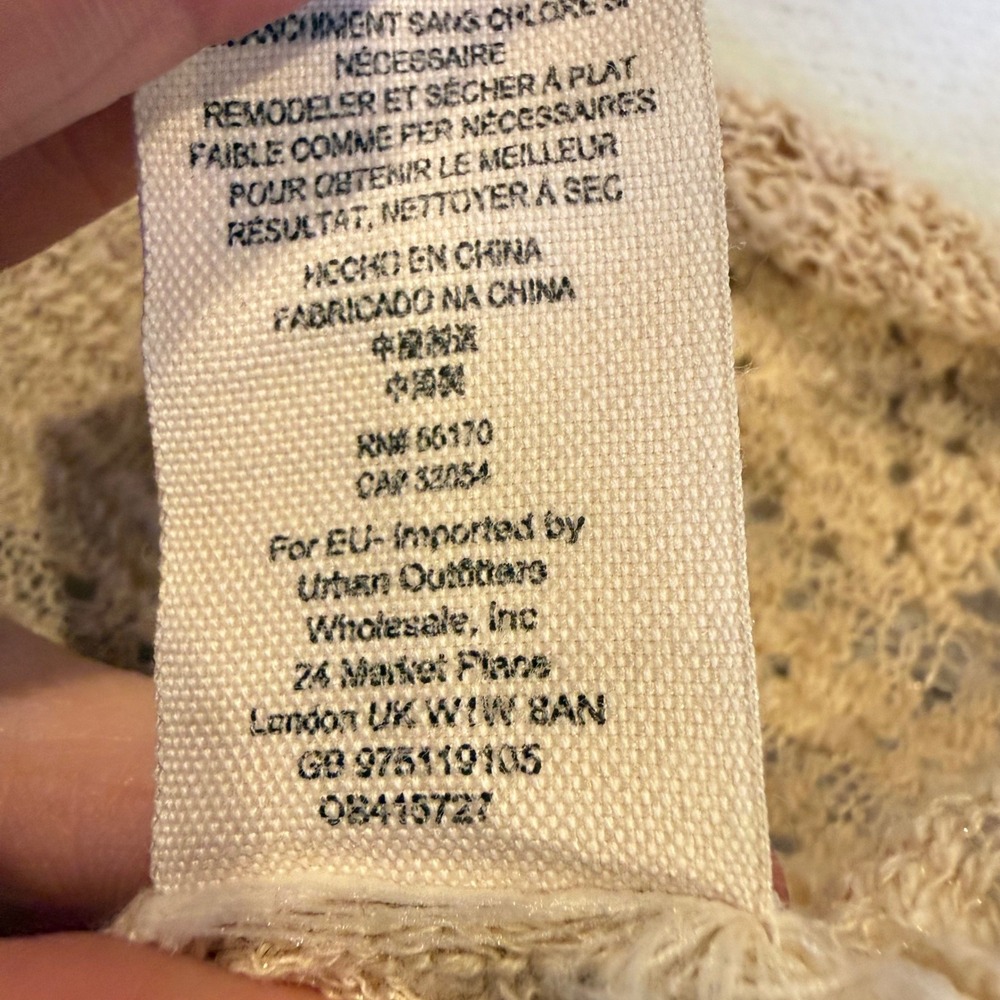 Free People Boho Prairie Tunic Cream Cold Shoulder Flare Sleeve xs cottage - Picture 11 of 11